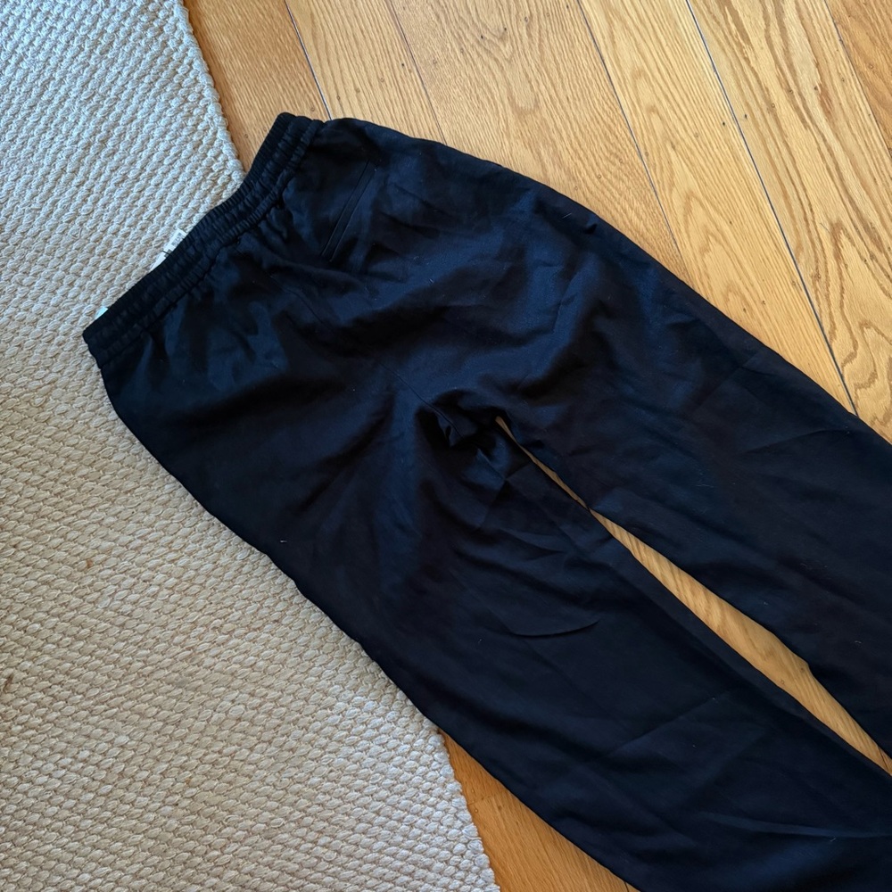 NWT Zara Black Wide-Leg Linen Pants Trousers with Elastic Waist - Picture 6 of 8
